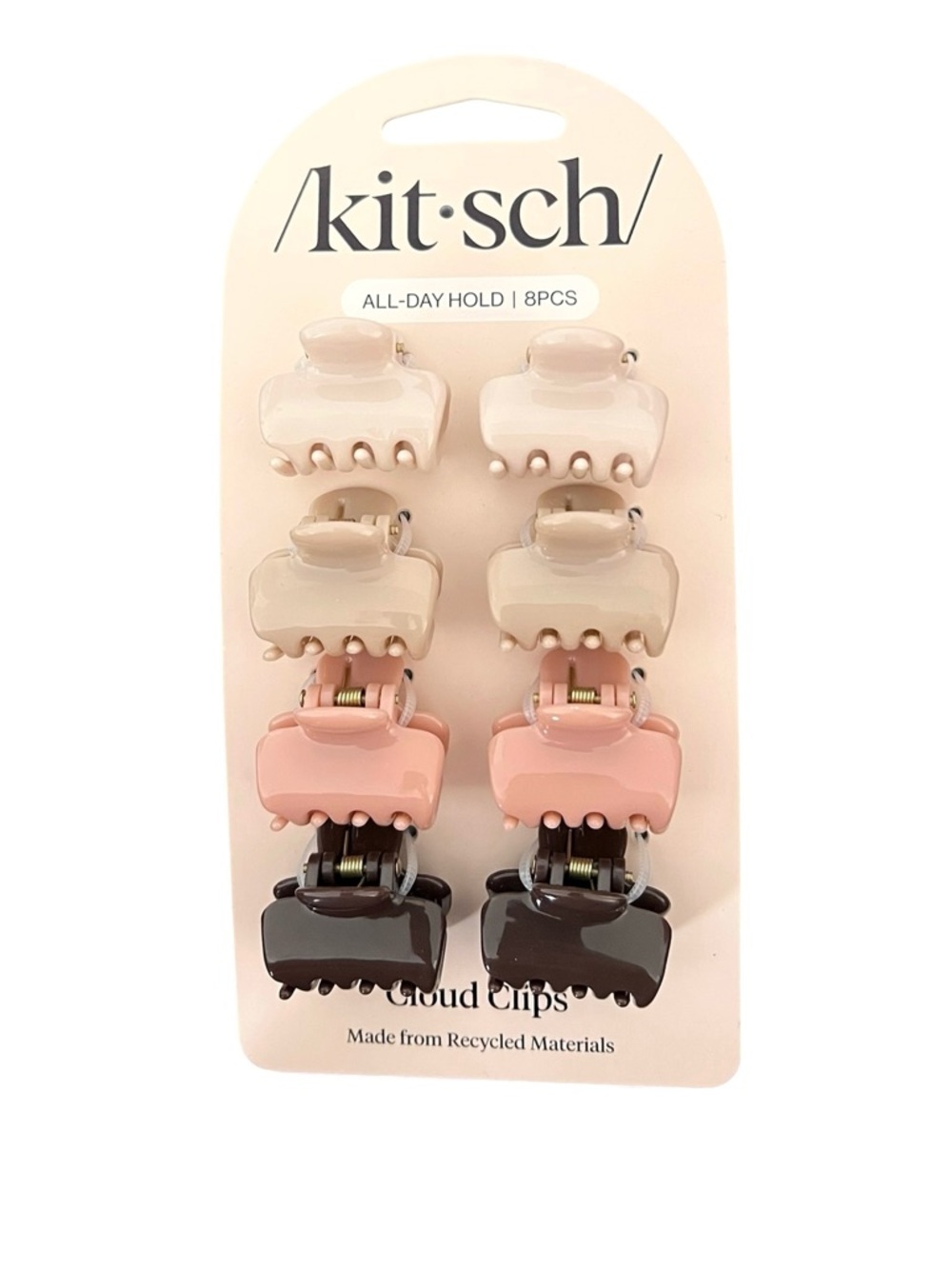 Kitsch Cloud Clips Mini Claw Clips Puffy Rosewood Neutrals 8pc Set